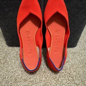 Rothy's slip on points (original style) in the color RED